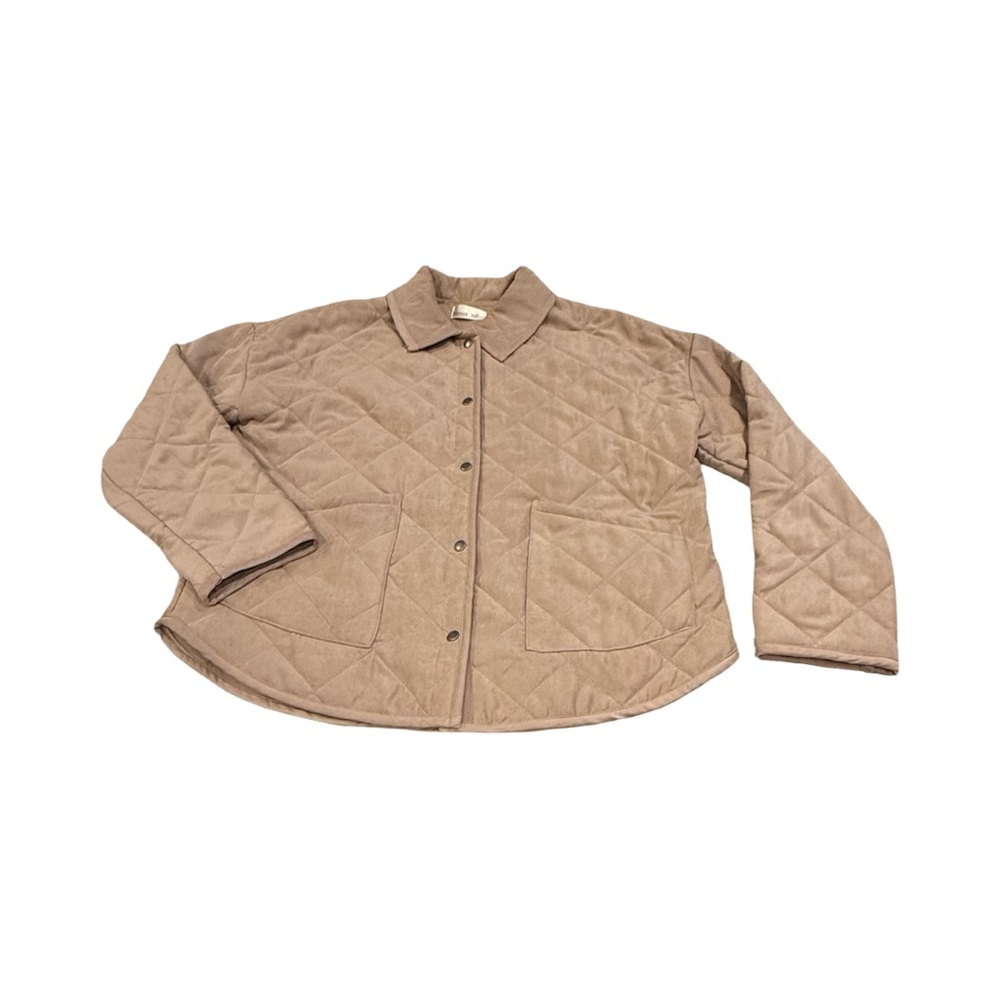 Becool Quilted Tan Jacket with Buttons